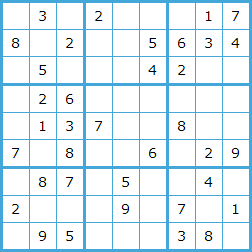 Animation on the three rules to complete a Sudoku with numbers 1 to 9